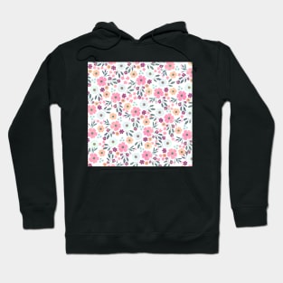 Pink flowers Botanical White Design Hoodie